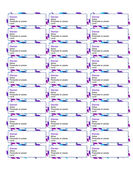 Etiketten met paarse afbeelding (30 per pagina) Etiketten met paarse afbeelding (30 per pagina)