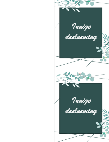 Groene condoleancekaart Groene condoleancekaart