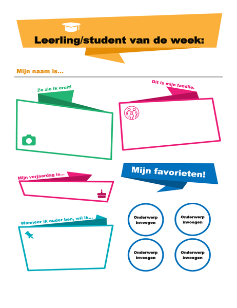 Poster van de leerling/student van de week Poster van de leerling/student van de week
