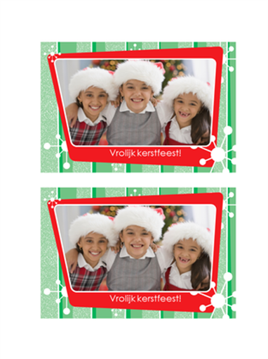 Foto kaarten voor Kerstmis (groene strepen, rood fotolijst) Foto kaarten voor Kerstmis (groene strepen, rood fotolijst)