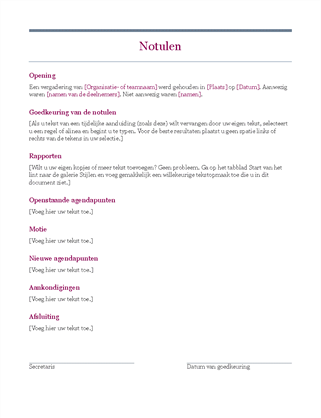 Notulen Voorbeeld / Schematische samenvatting Inleiding in het