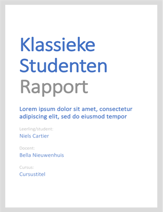 Klassiek studentenverslag Klassiek studentenverslag