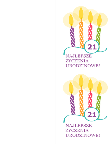 Kartki urodzinowe (2 na stronie, do papieru Avery 8315) Kartki urodzinowe (2 na stronie, do papieru Avery 8315)