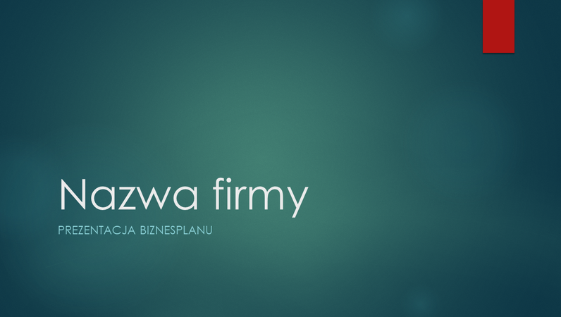 Prezentacja biznesplanu (motyw Jonowa zieleń, panoramiczny) Prezentacja biznesplanu (motyw Jonowa zieleń, panoramiczny)