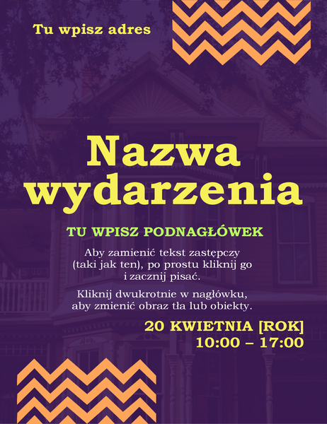 Ulotka z zygzakiem dotycząca wydarzenia Ulotka z zygzakiem dotycząca wydarzenia