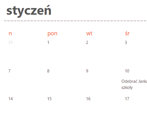 Karty wiecznie aktualnego kalendarza (kolor biały) Karty wiecznie aktualnego kalendarza (kolor biały)