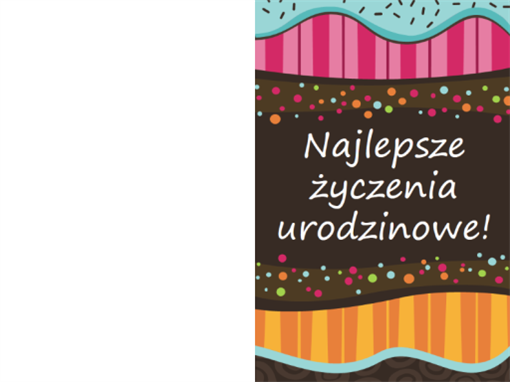 Kartka urodzinowa — kropki i paski (dla dzieci, składana na pół) Kartka urodzinowa — kropki i paski (dla dzieci, składana na pół)