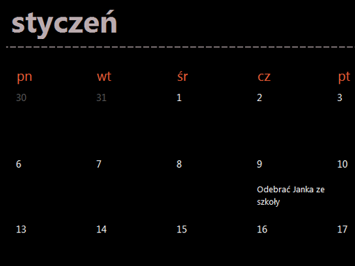 Karty wiecznie aktualnego kalendarza (kolor czarny) Karty wiecznie aktualnego kalendarza (kolor czarny)