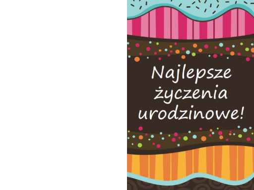Kartka urodzinowa — kropki i paski (dla dzieci, składana na pół)