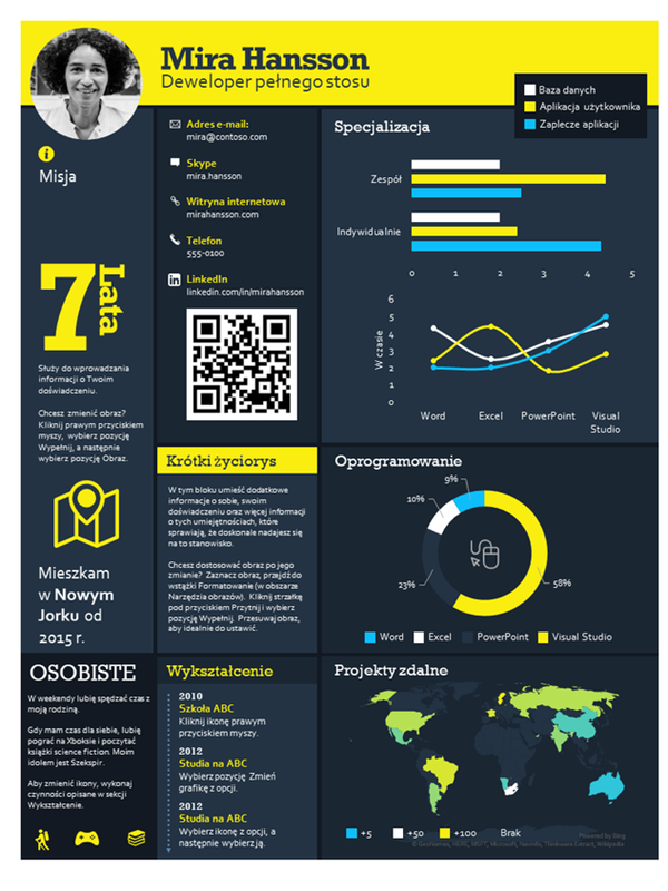 Techniczny życiorys w formie infografiki Techniczny życiorys w formie infografiki