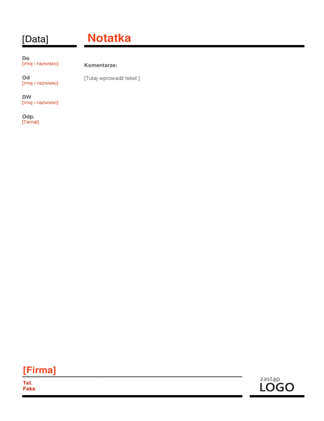 Nota firmowa (czerwona) Nota firmowa (czerwona)