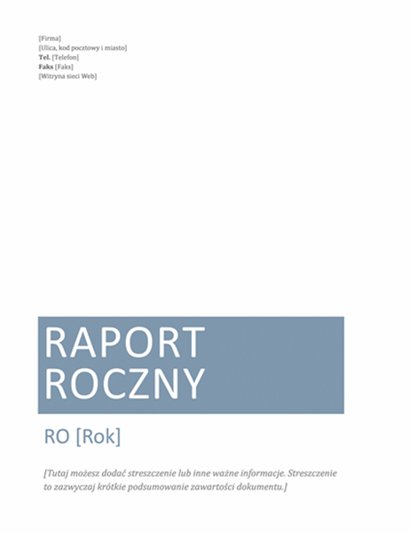 Raport roczny Raport roczny