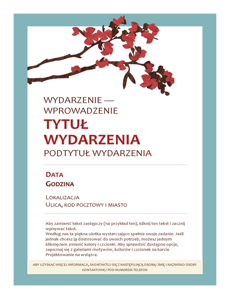 Ulotka z zaproszeniem na imprezę wiosenną Ulotka z zaproszeniem na imprezę wiosenną