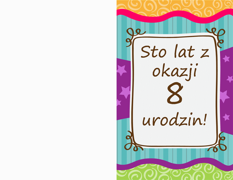 Kartka urodzinowa — gwiazdki i paski (dla dzieci) Kartka urodzinowa — gwiazdki i paski (dla dzieci)