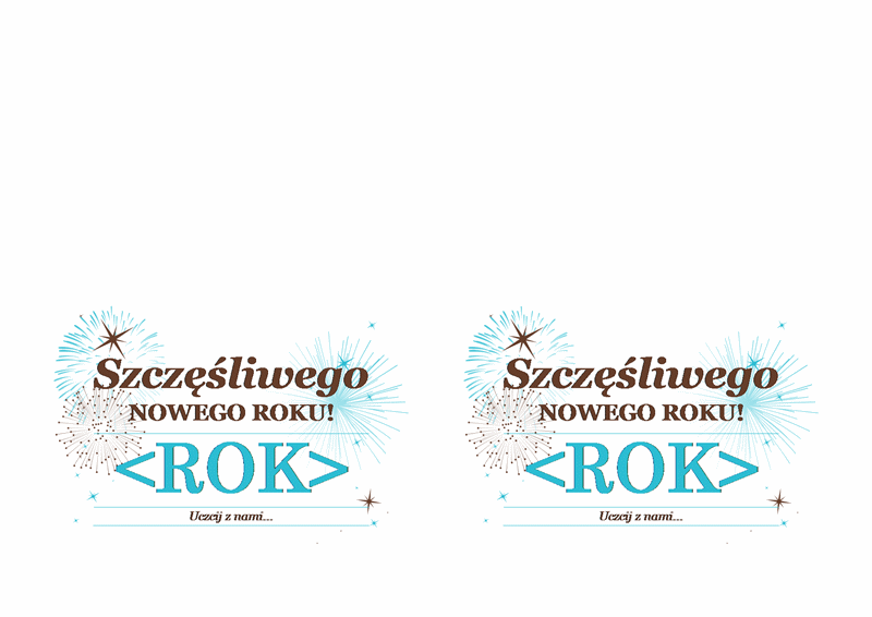 Zaproszenie na przyjęcie noworoczne (papier Avery 3268) Zaproszenie na przyjęcie noworoczne (papier Avery 3268)