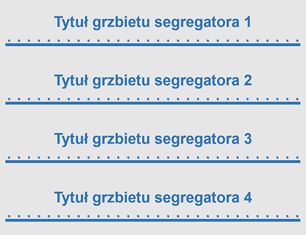 5-centymetrowe wkładki do grzbietów segregatorów (4 na stronę) 5-centymetrowe wkładki do grzbietów segregatorów (4 na stronę)