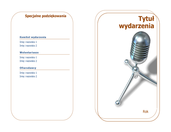 Program wydarzenia (składany na pół) Program wydarzenia (składany na pół)