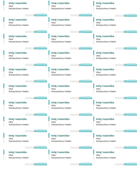 Etykiety adresowe — minimalizm techniczny (30 na stronie) Etykiety adresowe — minimalizm techniczny (30 na stronie)