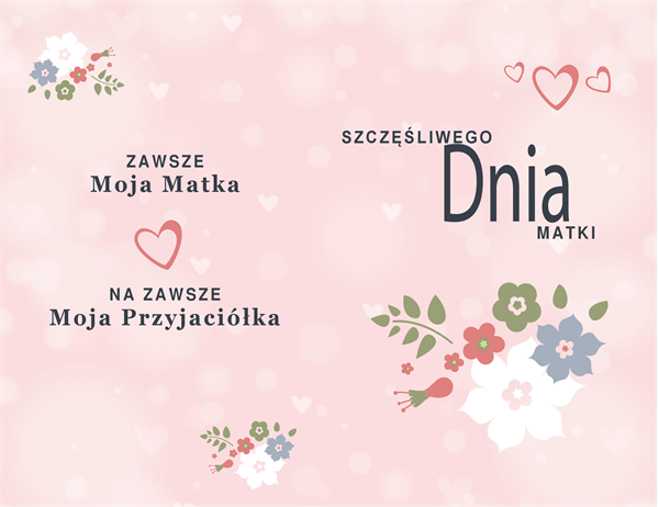 Śliczna różowa karta z okazji Dnia Matki Śliczna różowa karta z okazji Dnia Matki