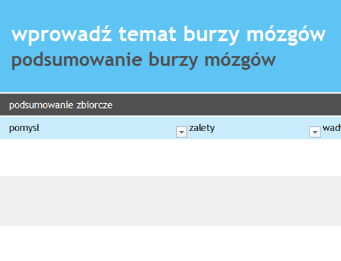 Współpraca w formie burzy mózgów Współpraca w formie burzy mózgów