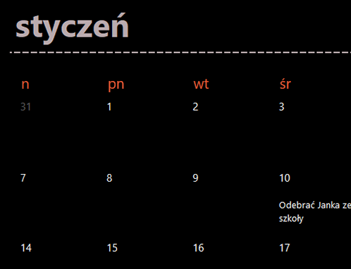 Karty wiecznie aktualnego kalendarza (kolor czarny) Karty wiecznie aktualnego kalendarza (kolor czarny)