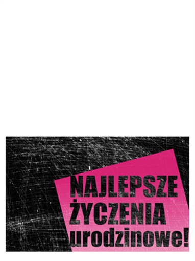 Kartka urodzinowa, szkicowane tło (różowy, czarny, składana na pół)