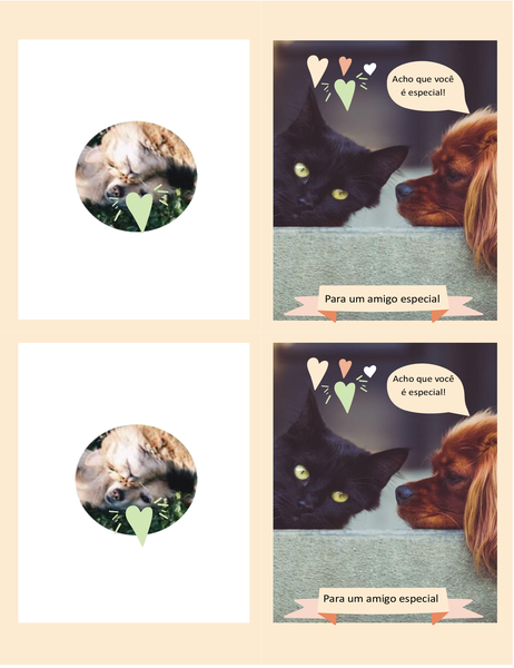 Cartão diário de gatinhos e cachorrinhos Cartão diário de gatinhos e cachorrinhos