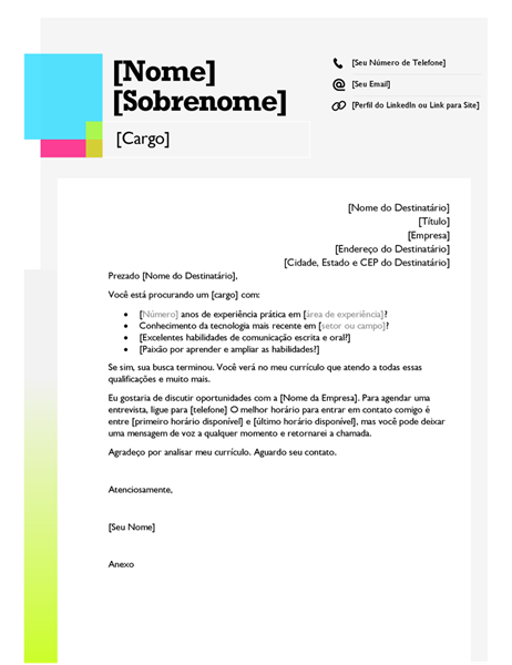 Carta de apresentação com o tema notas autoadesivas Carta de apresentação com o tema notas autoadesivas
