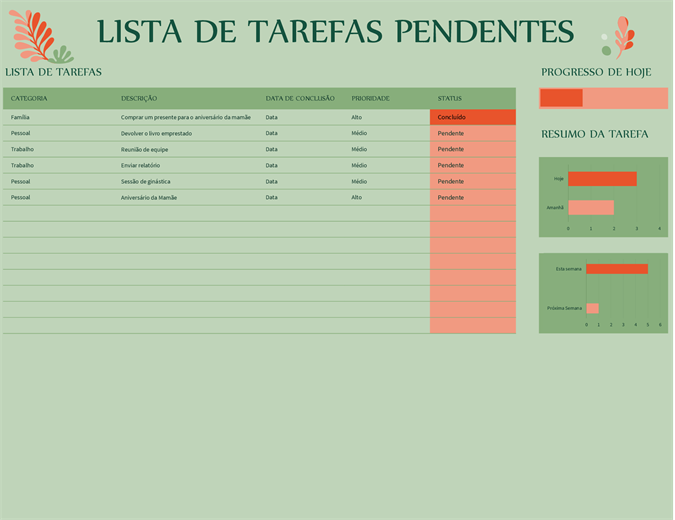 Lista de Tarefas Pendentes Lista de Tarefas Pendentes