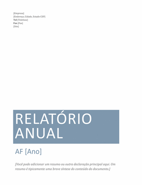 Relatório anual Relatório anual