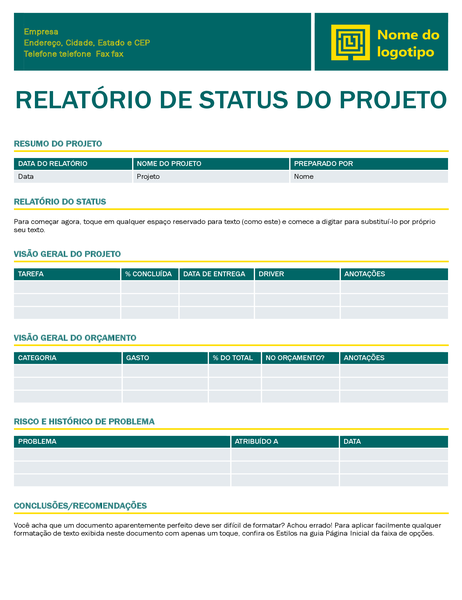 Relatório de progresso do projeto (design Atemporal) Relatório de progresso do projeto (design Atemporal)
