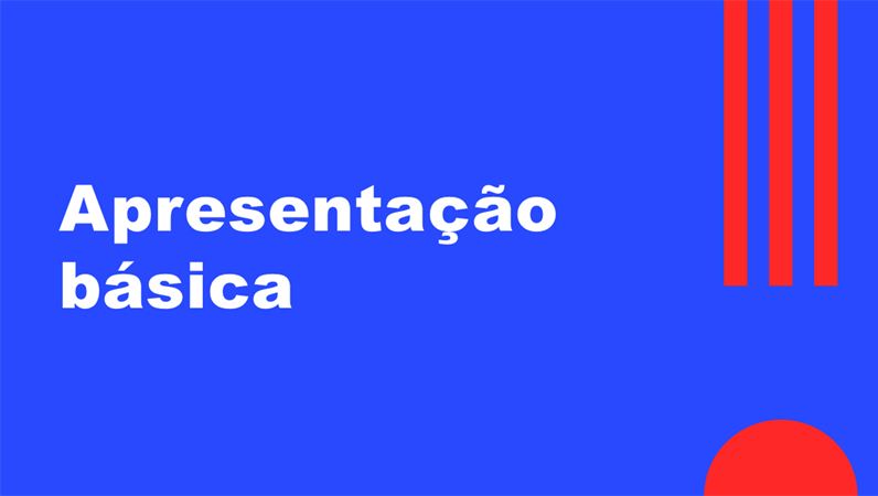 Apresentação de treinamento Apresentação de treinamento