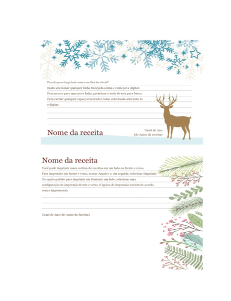 Cartões de receita (design Espírito de Natal, é compatível com o formato Avery 5889, 2 por página) Cartões de receita (design Espírito de Natal, é compatível com o formato Avery 5889, 2 por página)