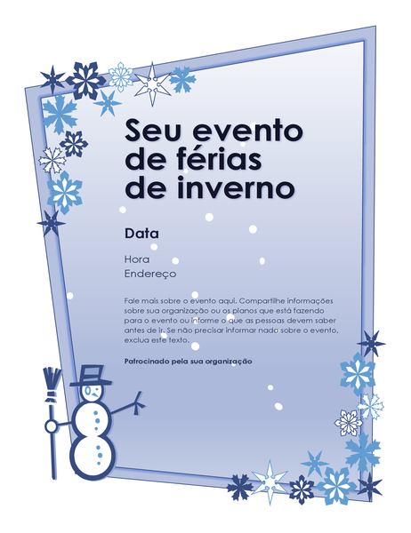 Panfleto de evento de férias de inverno Panfleto de evento de férias de inverno