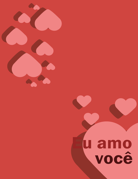 Cartão Eu amo você (dobra em quatro partes) Cartão Eu amo você (dobra em quatro partes)