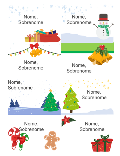 Crachás de feriados (8 por página design de espírito de Natal funciona com 5395 Avery e semelhantes) Crachás de feriados (8 por página design de espírito de Natal funciona com 5395 Avery e semelhantes)