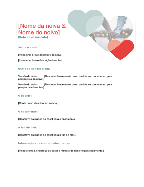 Perfil dos noivos Perfil dos noivos