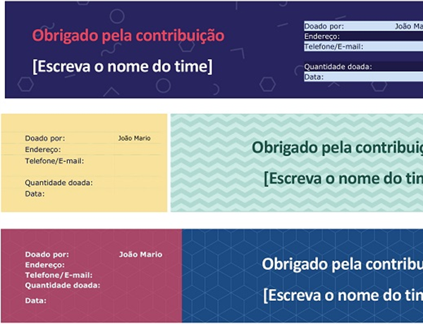 Recibo de Arrecadação de times (3 por página) Recibo de Arrecadação de times (3 por página)