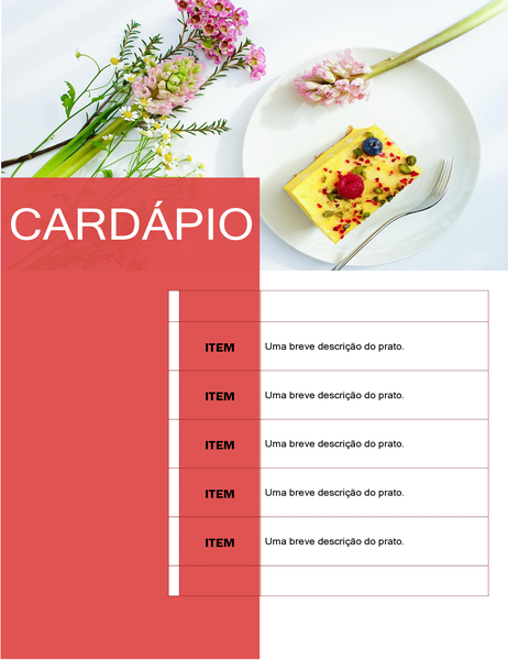 Cardápio de festa (design floral) Cardápio de festa (design floral)