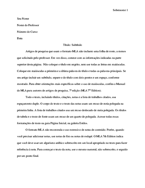 Monografia ao estilo da MLA Monografia ao estilo da MLA
