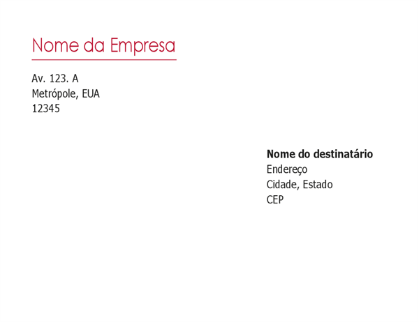 Envelope para empresas do setor financeiro Envelope para empresas do setor financeiro