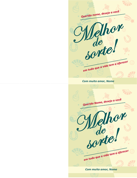 Cartão de boa sorte Cartão de boa sorte