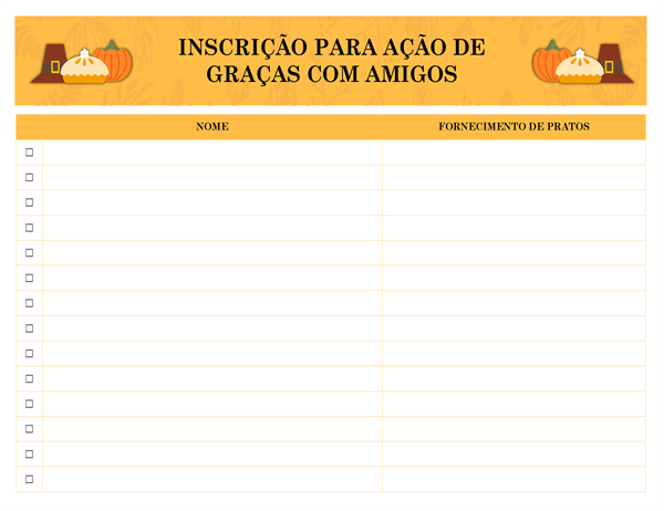 Participação no Friendsgiving Participação no Friendsgiving