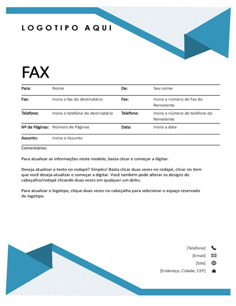 Folha de rosto de fax com listras Folha de rosto de fax com listras