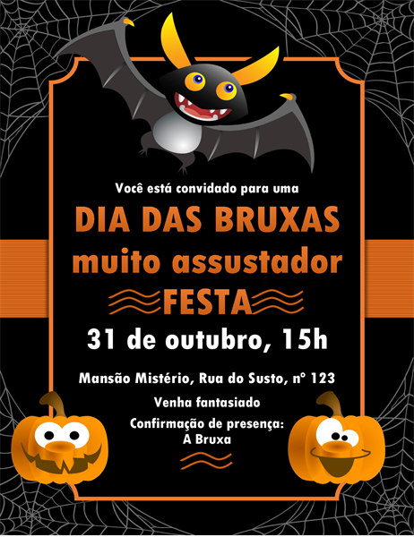 Convite para o Dia das Bruxas Convite para o Dia das Bruxas