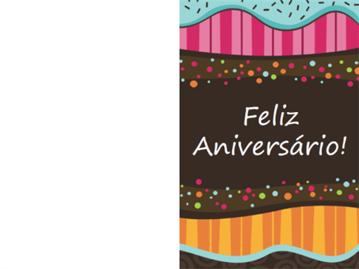 Cartão de aniversário - pontos e listras (infantil, dobrado ao meio) Cartão de aniversário - pontos e listras (infantil, dobrado ao meio)
