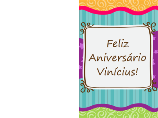 Cartão de aniversário - estrelas e listras (infantil, dobrado ao meio) Cartão de aniversário - estrelas e listras (infantil, dobrado ao meio)