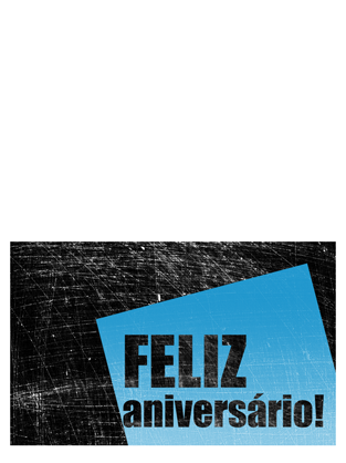 Cartão de aniversário, fundo riscado (preto, azul, meia dobra) Cartão de aniversário, fundo riscado (preto, azul, meia dobra)