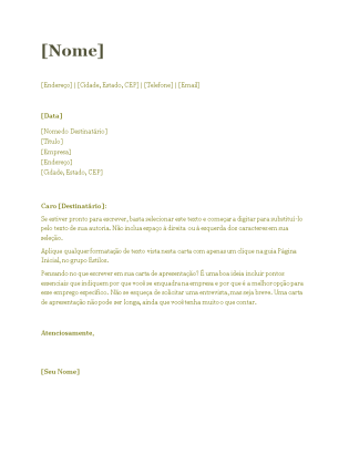 Carta apresentacao para curriculo