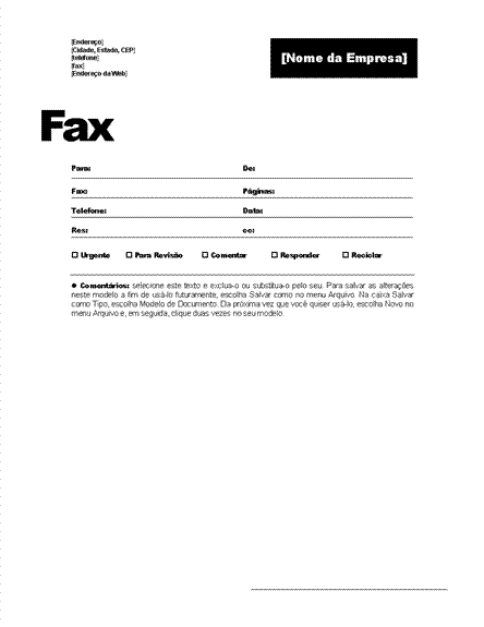 Folhas de Rosto de Fax - Office.com